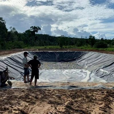 1.0mm HDPE Geomembran für Fischbecken Breite 1-6m Chemikalienbeständige schwarze Geomembran
