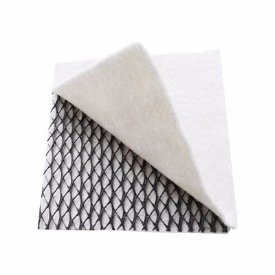 Geonet mit Geotextil in der Mitte 8 mm Dicke Schwarz Weiß Breite 4 m