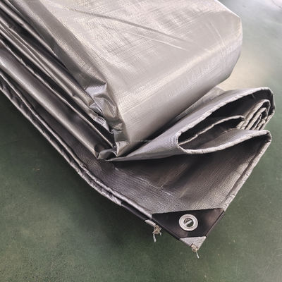 Beschichtete Tarpaulin Tarpaulblatt Abdeckung Schwerlast Grau 210GSM Wasserdichtes Camping