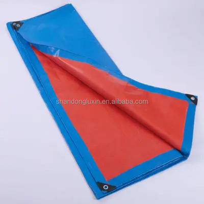 Lastwagen Schwerlast-Poly-Tarp-Bedeckungen Beschichtet Wasserdicht Blau Camping Sonnenschatten Rollen-Tarp
