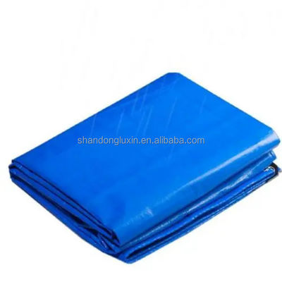 Lastwagen Schwerlast-Poly-Tarp-Bedeckungen Beschichtet Wasserdicht Blau Camping Sonnenschatten Rollen-Tarp