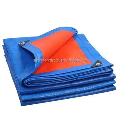 Lastwagen Schwerlast-Poly-Tarp-Bedeckungen Beschichtet Wasserdicht Blau Camping Sonnenschatten Rollen-Tarp