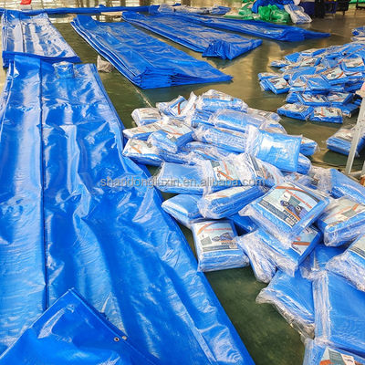 Wasserdichtes Blau-Sliver-Poly-Tarp für Dachzelt-Boot- oder Pooldeckel