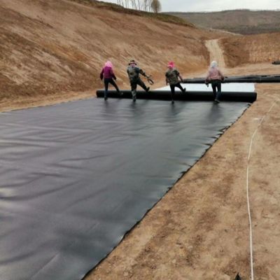 Geomembran mit doppelt glatter Oberfläche von 1 mm für hohe und niedrige Temperaturbeständigkeit in Schwarz