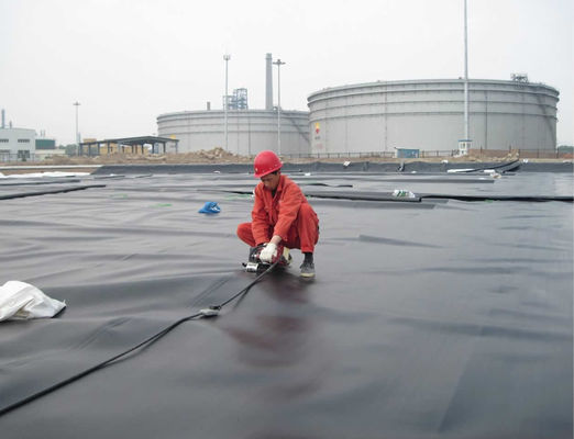 Geomembran aus HDPE mit doppelt glatter Oberfläche von 1 mm für kreisförmige Tanks und Staudämme in der Bergbauindustrie